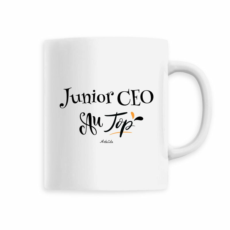 Cadeau anniversaire : Mug - Junior CEO au Top - 6 Coloris - Cadeau Original - Cadeau Personnalisable - Cadeaux-Positifs.com -Blanc-