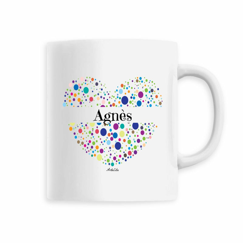 Cadeau anniversaire : Mug - Agnès (Coeur) - 6 Coloris - Cadeau Unique & Tendre - Cadeau Personnalisable - Cadeaux-Positifs.com -Blanc-