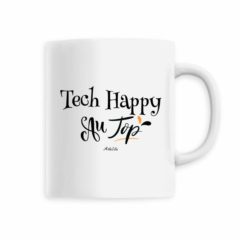 Cadeau anniversaire : Mug - Tech Happy au Top - 6 Coloris - Cadeau Original - Cadeau Personnalisable - Cadeaux-Positifs.com -Blanc-