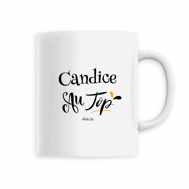 Cadeau anniversaire : Mug - Candice au Top - 6 Coloris - Cadeau Original - Cadeau Personnalisable - Cadeaux-Positifs.com -Blanc-