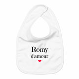 Bavoir - Romy d'amour - 3 Coloris - Cadeau Original - Cadeau Personnalisable - Cadeaux-Positifs.com -Blanc-Taille unique-