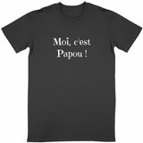 T-Shirt - Moi c'est Papou - 5 Coloris - Cadeau Original - Cadeau Personnalisable - Cadeaux-Positifs.com -Noir-S-