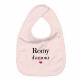 Bavoir - Romy d'amour - 3 Coloris - Cadeau Original - Cadeau Personnalisable - Cadeaux-Positifs.com -Rose-Taille unique-