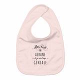 Bavoir - Albane est trop Géniale - 3 Coloris - Cadeau Original - face_rose