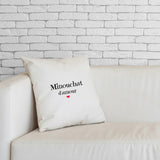 Coussin - Minouchat d'amour - Avec rembourrage - Cadeau Unique & Tendre - Cadeau Personnalisable - Cadeaux-Positifs.com -Naturel-40x40 cm-
