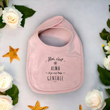 Bavoir - Alma est trop Géniale - 3 Coloris - Cadeau Original - Cadeau Personnalisable - Cadeaux-Positifs.com -Blanc-Taille unique-