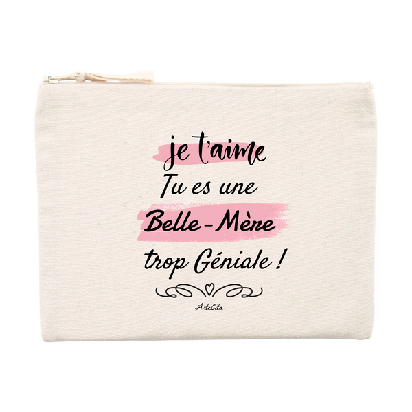 Pochette - Je t'aime, tu es une Belle-Mère trop Géniale - Durable - Cadeau Personnalisable - Cadeaux-Positifs.com -Unique-Beige-