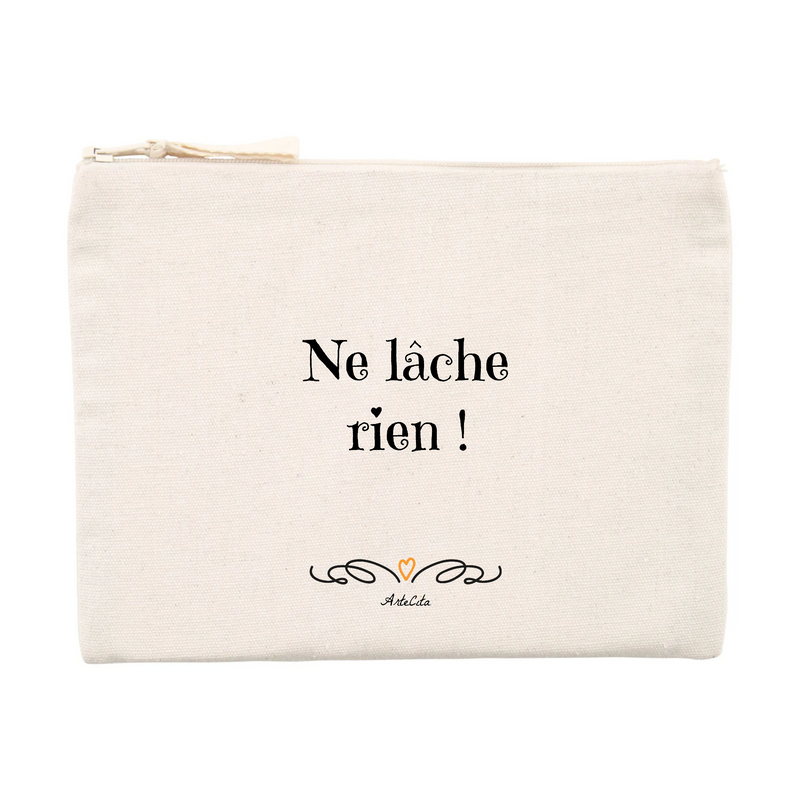 Cadeau anniversaire : Pochette - Ne lâche rien - Coton recyclé - Cadeau Motivant - Cadeau Personnalisable - Cadeaux-Positifs.com -Unique-Beige-