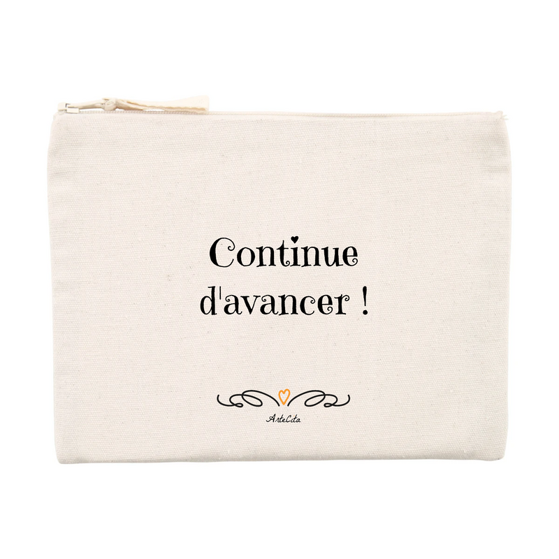 Cadeau anniversaire : Pochette - Continue d'avancer - Coton recyclé - Cadeau Motivant - Cadeau Personnalisable - Cadeaux-Positifs.com -Unique-Beige-