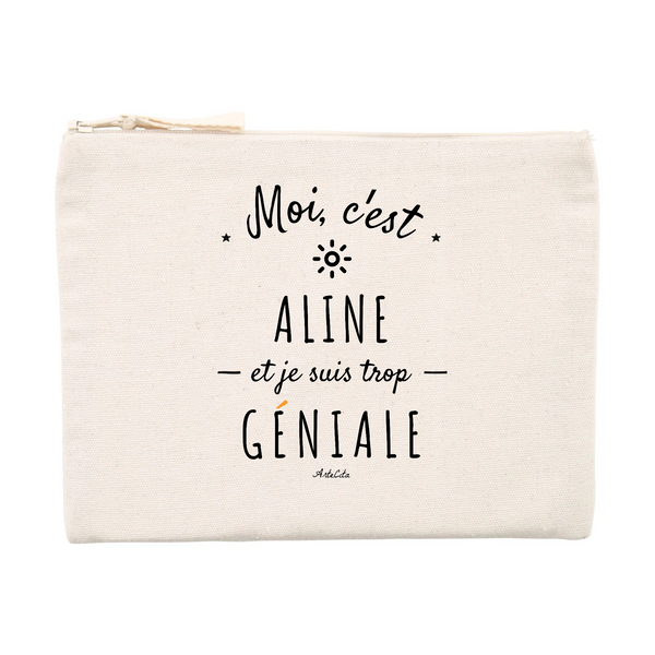 Pochette - Aline est trop Géniale - Cadeau éco-responsable - Cadeau Personnalisable - Cadeaux-Positifs.com -Unique-Beige-