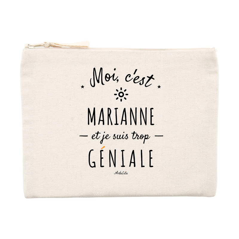 Cadeau anniversaire : Pochette - Marianne est trop Géniale - Cadeau Original & Durable - Cadeau Personnalisable - Cadeaux-Positifs.com -Unique-Beige-