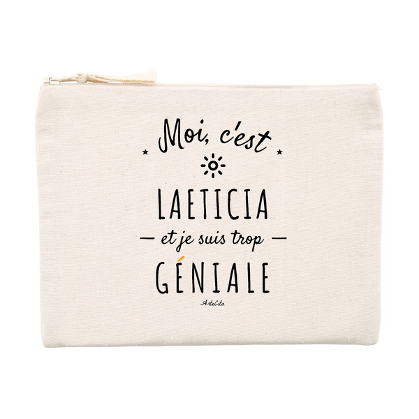 Pochette - Laeticia est trop Géniale - Cadeau Original & Durable - Cadeau Personnalisable - Cadeaux-Positifs.com -Unique-Beige-