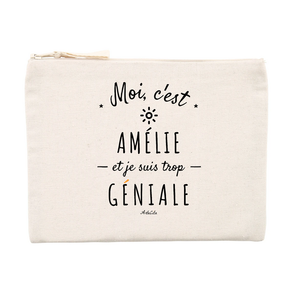 Pochette - Amélie est trop Géniale - Cadeau éco-responsable - Cadeau Personnalisable - Cadeaux-Positifs.com -Unique-Beige-