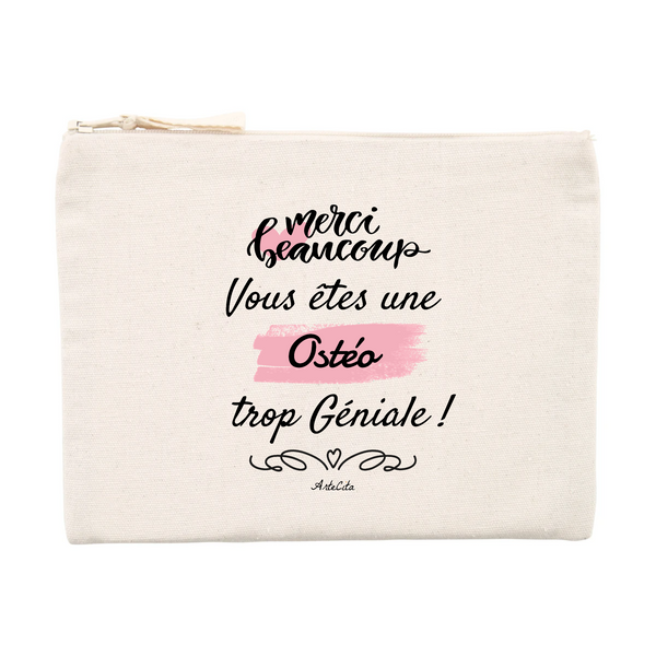 Pochette - Merci, vous êtes une Ostéo trop Géniale - Cadeau Durable - Cadeau Personnalisable - Cadeaux-Positifs.com -Unique-Beige-