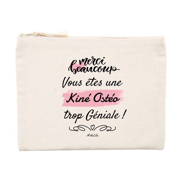 Pochette - Merci, vous êtes une Kiné Ostéo trop Géniale - Cadeau Durable - Cadeau Personnalisable - Cadeaux-Positifs.com -Unique-Beige-