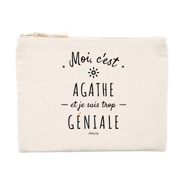 Pochette - Agathe est trop Géniale - Cadeau éco-responsable - Cadeau Personnalisable - Cadeaux-Positifs.com -Unique-Beige-