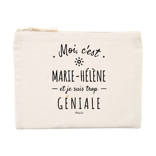 Pochette - Marie-Hélène est trop Géniale - Cadeau Original & Durable - Cadeau Personnalisable - Cadeaux-Positifs.com -Unique-Beige-