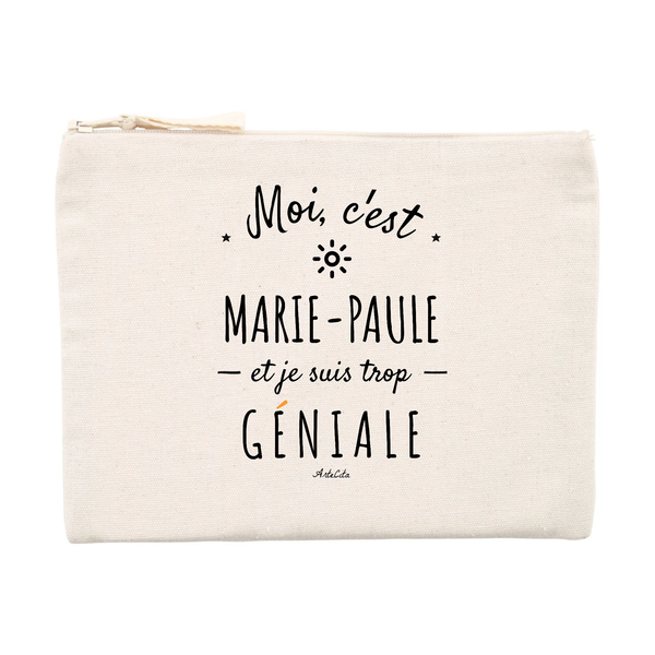 Pochette - Marie-Paule est trop Géniale - Cadeau Original & Durable - Cadeau Personnalisable - Cadeaux-Positifs.com -Unique-Beige-