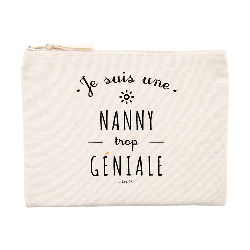 Cadeau anniversaire : Pochette - Une Nanny trop Géniale - Cadeau Original & Durable - Cadeau Personnalisable - Cadeaux-Positifs.com -Unique-Beige-