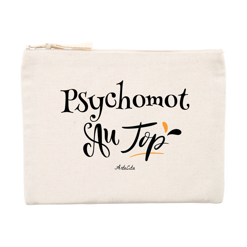 Cadeau anniversaire : Pochette - Psychomot au Top - Matières recyclées - Cadeau Durable - Cadeau Personnalisable - Cadeaux-Positifs.com -Unique-Beige-