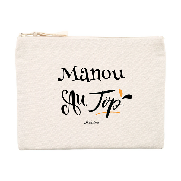 Pochette - Manou au Top - Matières recyclées - Cadeau Durable - Cadeau Personnalisable - Cadeaux-Positifs.com -Unique-Beige-