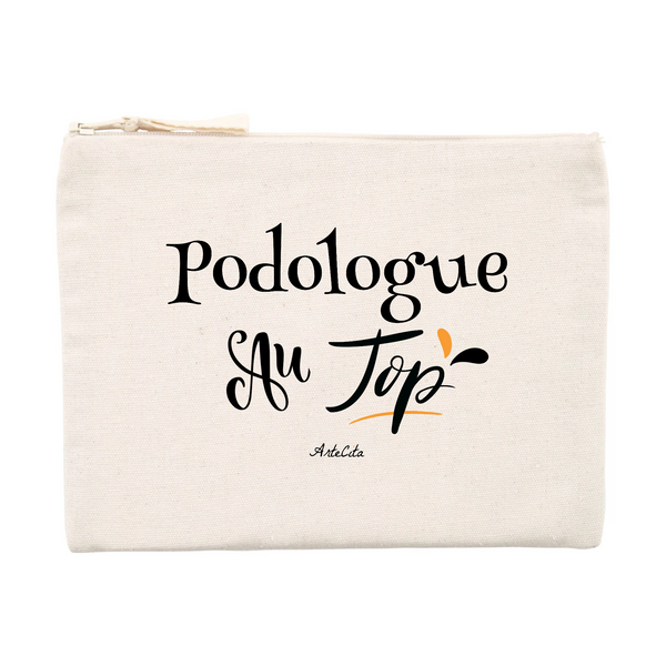 Pochette - Podologue au Top - Matières recyclées - Cadeau Durable - Cadeau Personnalisable - Cadeaux-Positifs.com -Unique-Beige-
