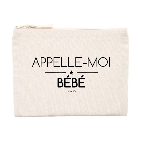 Pochette - Appelle-moi Bébé - Matières recyclées - Cadeau Durable - Cadeau Personnalisable - Cadeaux-Positifs.com -Unique-Beige-