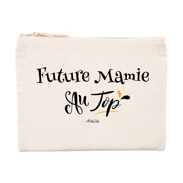 Pochette - Future Mamie au Top - Matières recyclées - Cadeau Durable - Cadeau Personnalisable - Cadeaux-Positifs.com -Unique-Beige-