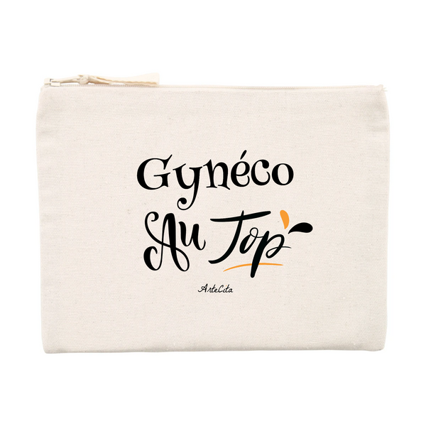 Pochette - Gynéco au Top - Matières recyclées - Cadeau Original - Cadeau Personnalisable - Cadeaux-Positifs.com -Unique-Beige-