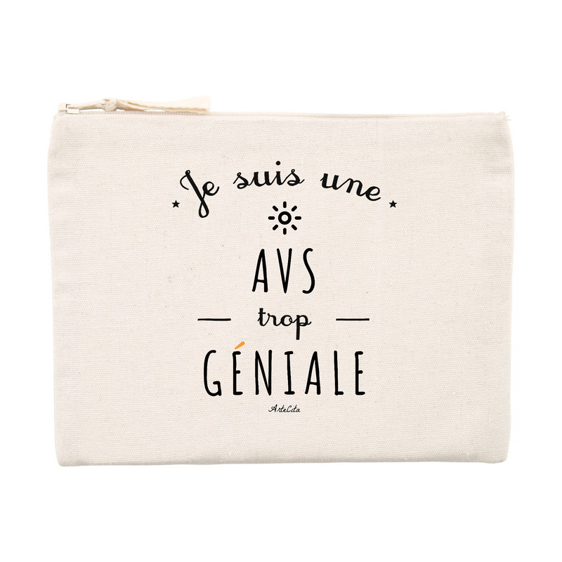 Cadeau anniversaire : Pochette - Une AVS trop Géniale - Cadeau éco-responsable - Cadeau Personnalisable - Cadeaux-Positifs.com -Unique-Beige-