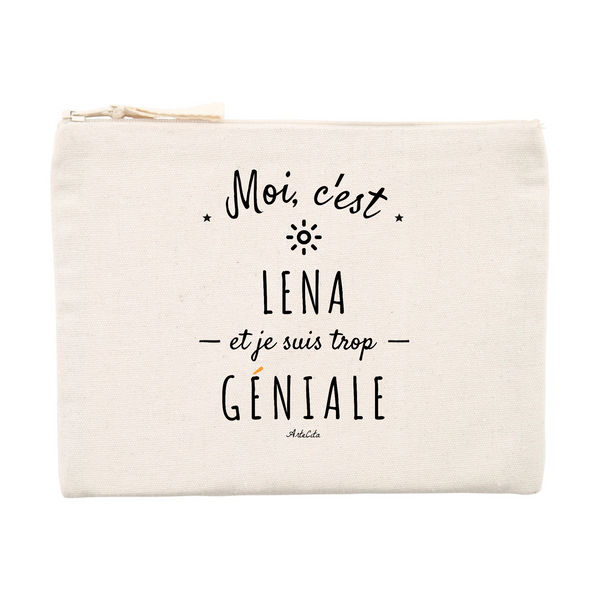 Pochette - Lena est trop Géniale - Cadeau éco-responsable - Cadeau Personnalisable - Cadeaux-Positifs.com -Unique-Beige-