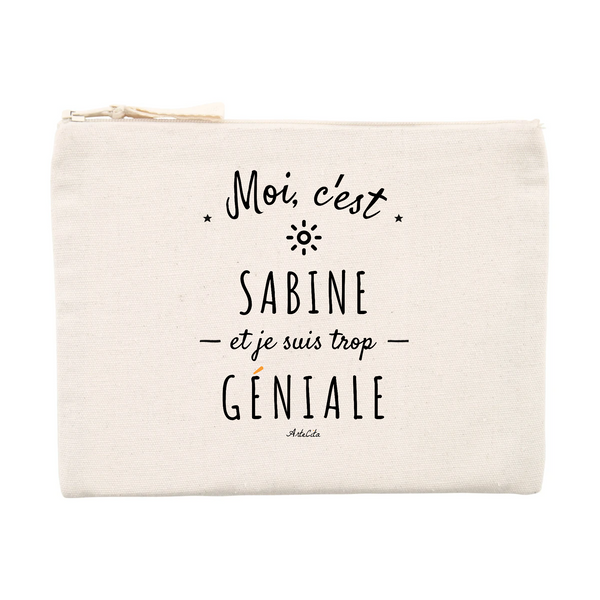 Pochette - Sabine est trop Géniale - Cadeau éco-responsable - Cadeau Personnalisable - Cadeaux-Positifs.com -Unique-Beige-