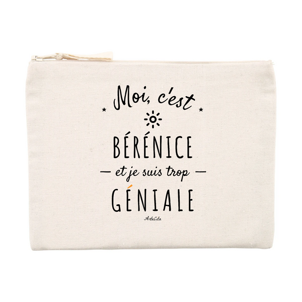 Pochette - Bérénice est trop Géniale - Cadeau éco-responsable - Cadeau Personnalisable - Cadeaux-Positifs.com -Unique-Beige-