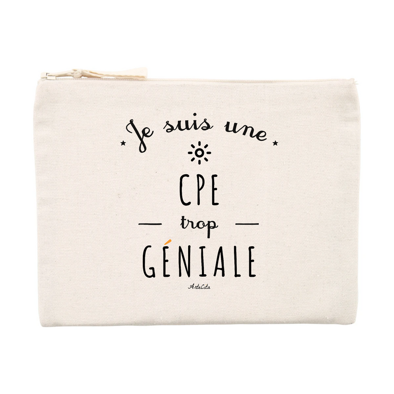 Cadeau anniversaire : Pochette - Une CPE trop Géniale - Cadeau éco-responsable - Cadeau Personnalisable - Cadeaux-Positifs.com -Unique-Beige-