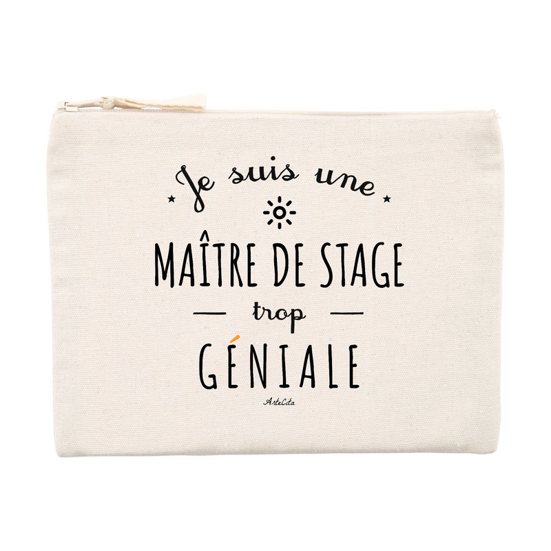 Cadeau anniversaire : Pochette - Une Maître de Stage trop Géniale - Cadeau éco-responsable - Cadeau Personnalisable - Cadeaux-Positifs.com -Unique-Beige-