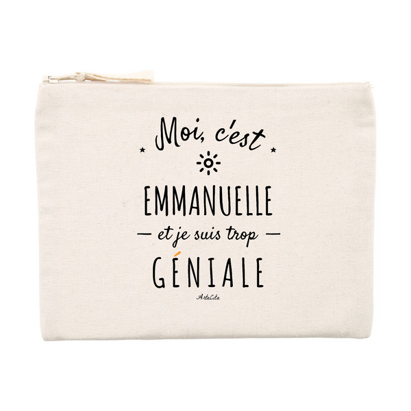 Pochette - Emmanuelle est trop Géniale - Cadeau Durable & Original - Cadeau Personnalisable - Cadeaux-Positifs.com -Unique-Beige-
