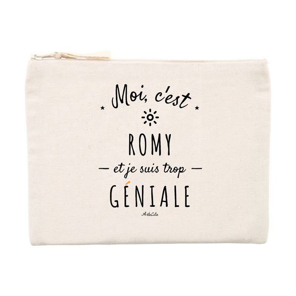 Pochette - Romy est trop Géniale - Cadeau Durable & Original - Cadeau Personnalisable - Cadeaux-Positifs.com -Unique-Beige-