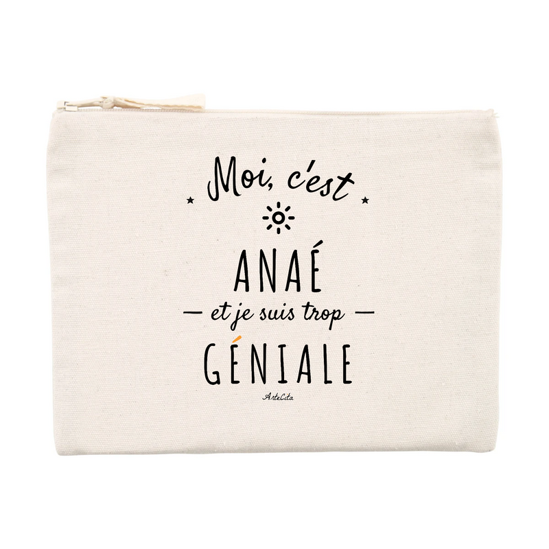 Cadeau anniversaire : Pochette - Anaé est trop Géniale - Cadeau Durable & Original - Cadeau Personnalisable - Cadeaux-Positifs.com -Unique-Beige-