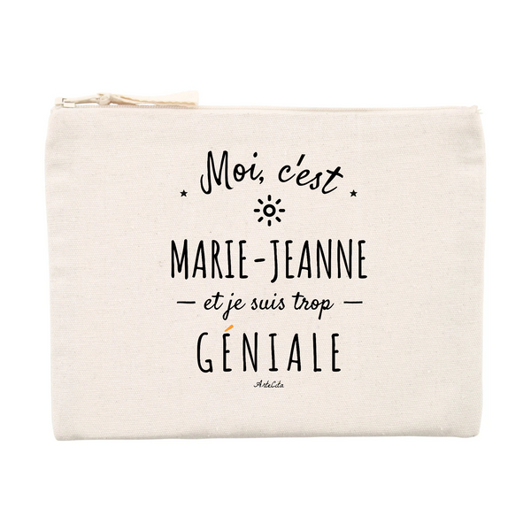 Pochette - Marie-Jeanne est trop Géniale - Cadeau Durable & Original - Cadeau Personnalisable - Cadeaux-Positifs.com -Unique-Beige-