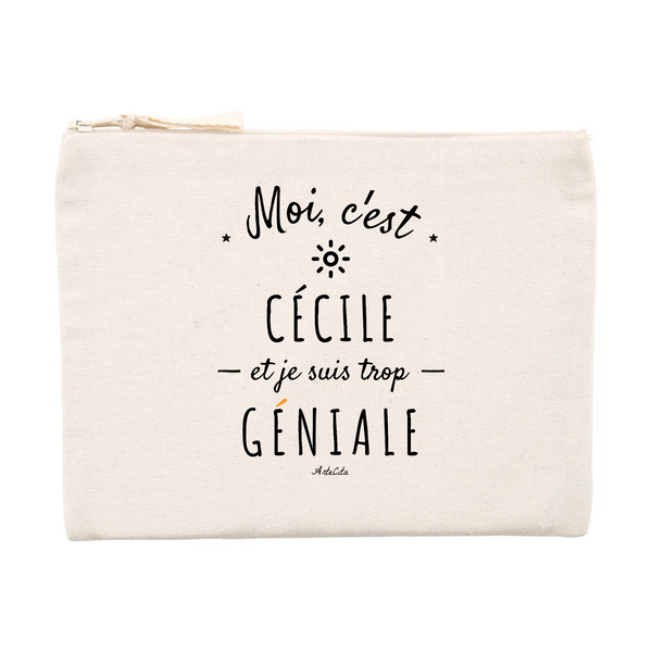 Pochette - Cécile est trop Géniale - Cadeau Durable & Original - Cadeau Personnalisable - Cadeaux-Positifs.com -Unique-Beige-