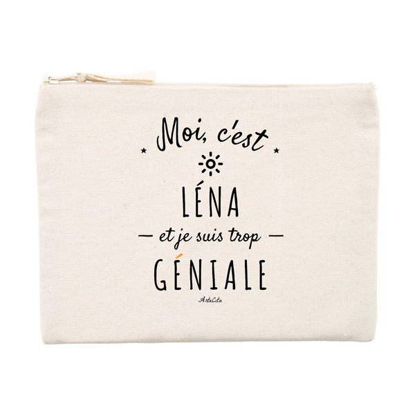 Pochette - Léna est trop Géniale - Cadeau Durable & Original - Cadeau Personnalisable - Cadeaux-Positifs.com -Unique-Beige-