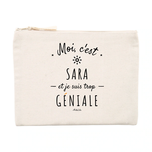 Pochette - Sara est trop Géniale - Cadeau Original & Durable - Cadeau Personnalisable - Cadeaux-Positifs.com -Unique-Beige-