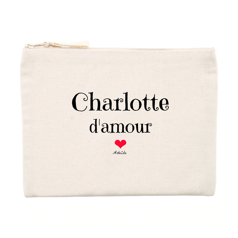Cadeau anniversaire : Pochette - Charlotte d'amour - Matières recyclées - Cadeau Original - Cadeau Personnalisable - Cadeaux-Positifs.com -Unique-Beige-
