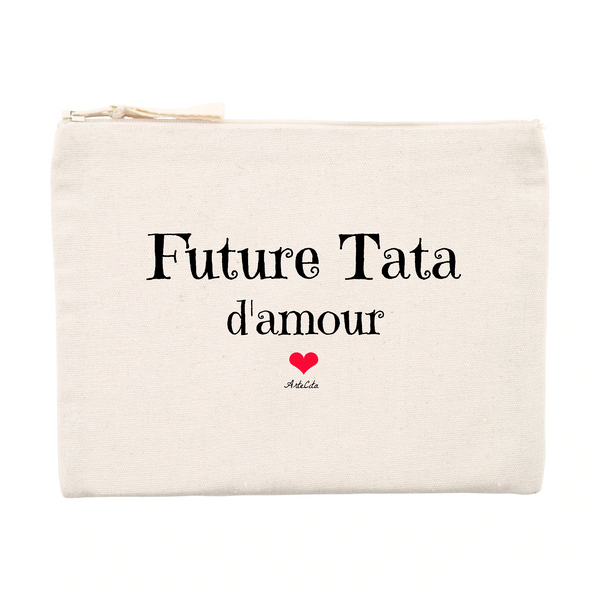Pochette - Future Tata d'amour - Matières recyclées - Cadeau Original - Cadeau Personnalisable - Cadeaux-Positifs.com -Unique-Beige-