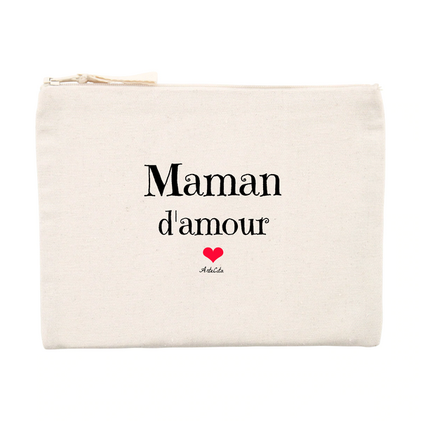 Pochette - Maman d'amour - Matières recyclées - Cadeau Tendre - Cadeau Personnalisable - Cadeaux-Positifs.com -Unique-Beige-
