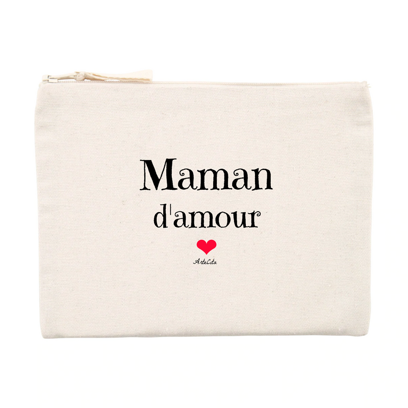 Cadeau anniversaire : Pochette - Maman d'amour - Matières recyclées - Cadeau Tendre - Cadeau Personnalisable - Cadeaux-Positifs.com -Unique-Beige-