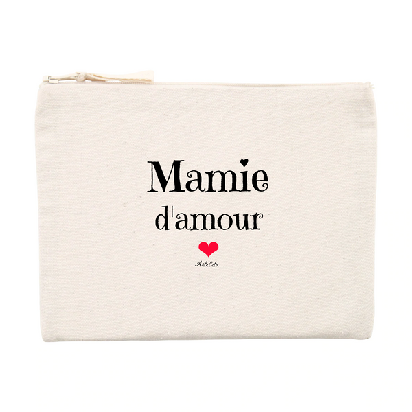 Pochette - Mamie d'amour - Matières recyclées - Cadeau Tendre - Cadeau Personnalisable - Cadeaux-Positifs.com -Unique-Beige-