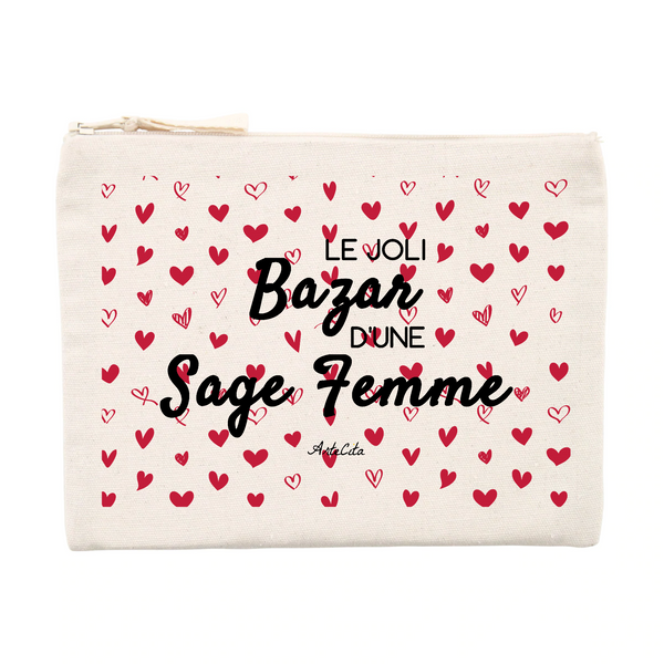 Pochette - Le joli Bazar d'une Sage Femme - Cadeau Durable & Original - Cadeau Personnalisable - Cadeaux-Positifs.com -Unique-Beige-