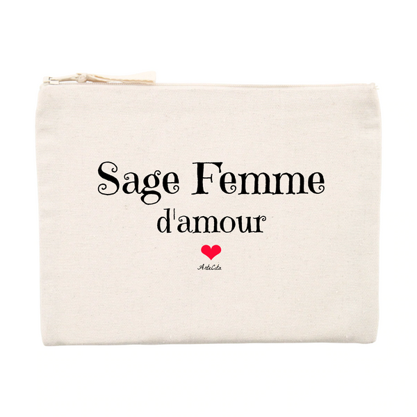 Pochette - Sage Femme d'amour - Matières recyclées - Cadeau Tendre - Cadeau Personnalisable - Cadeaux-Positifs.com -Unique-Beige-