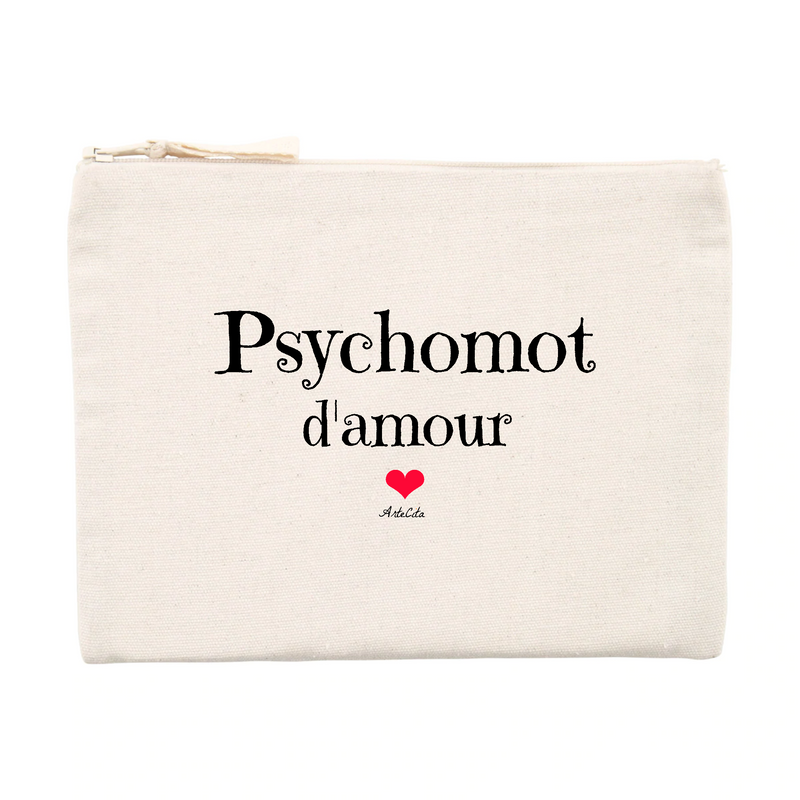 Cadeau anniversaire : Pochette - Psychomot d'amour - Matières recyclées - Cadeau Tendre - Cadeau Personnalisable - Cadeaux-Positifs.com -Unique-Beige-